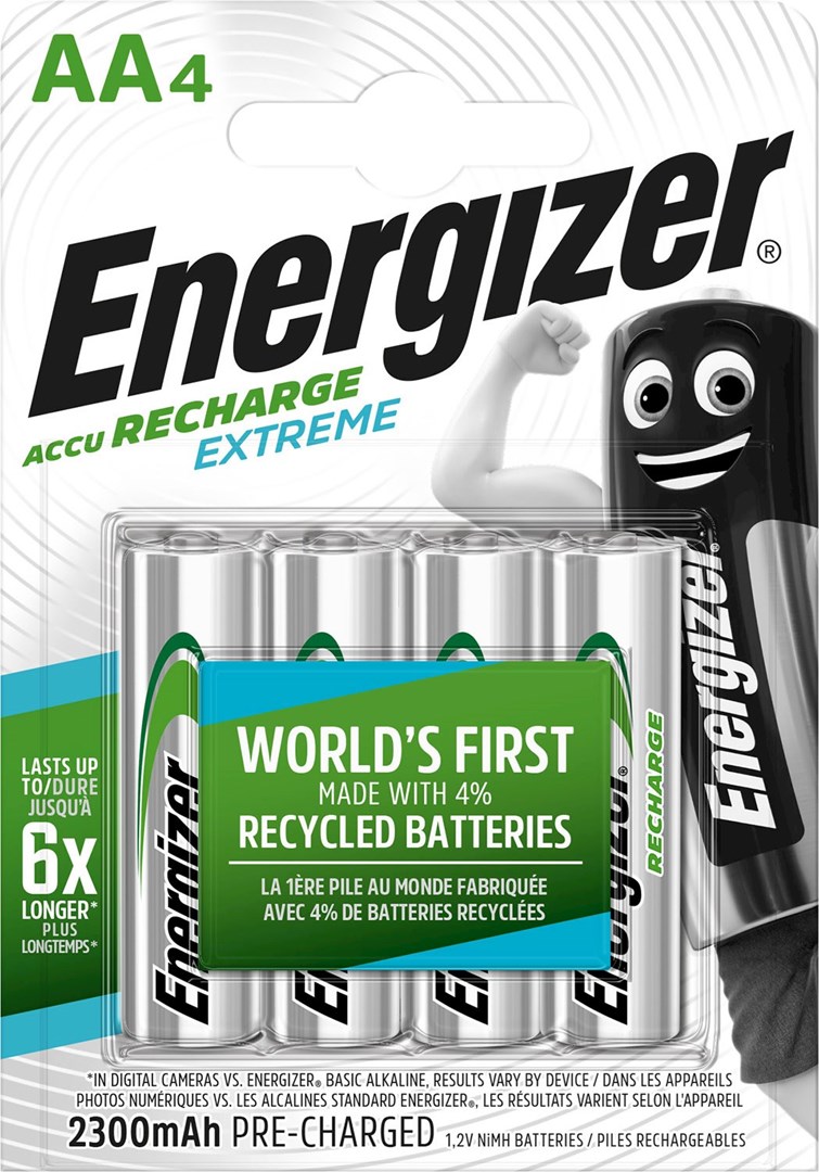 Energizer Recharge AA – Uppladdningsbart · 4-pack
